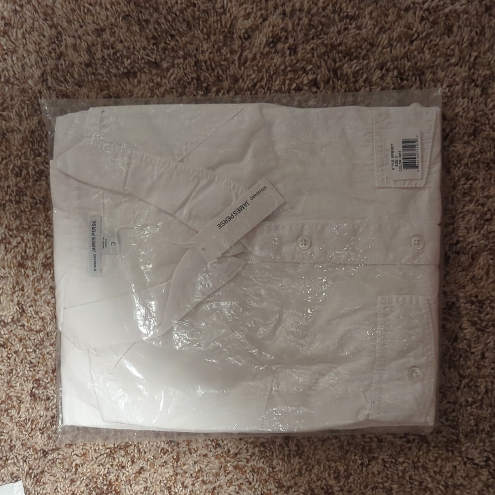 NWT James Perse Standard men's button down white shirt - Picture 5 of 7